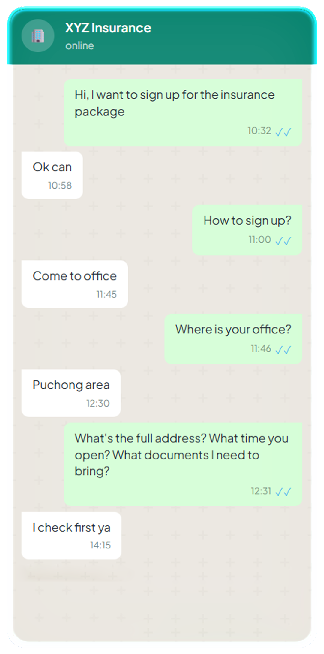 Bare-minimum replies.actual WhatsApp screenshot