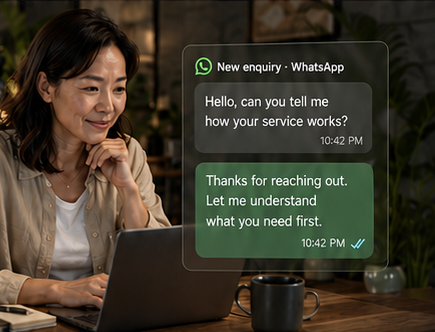 AI learning a customer need and continuing the conversation on WhatsApp