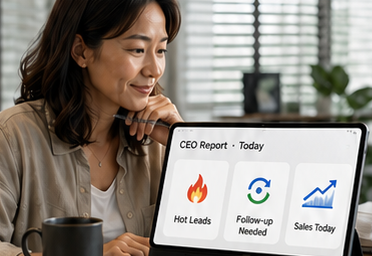 AI Manager automatically preparing a sales report